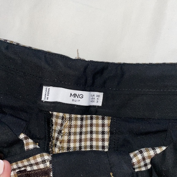Mango Plaid Pants Size 4 - Picture 4 of 7